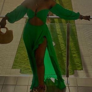 Green Cut out dress